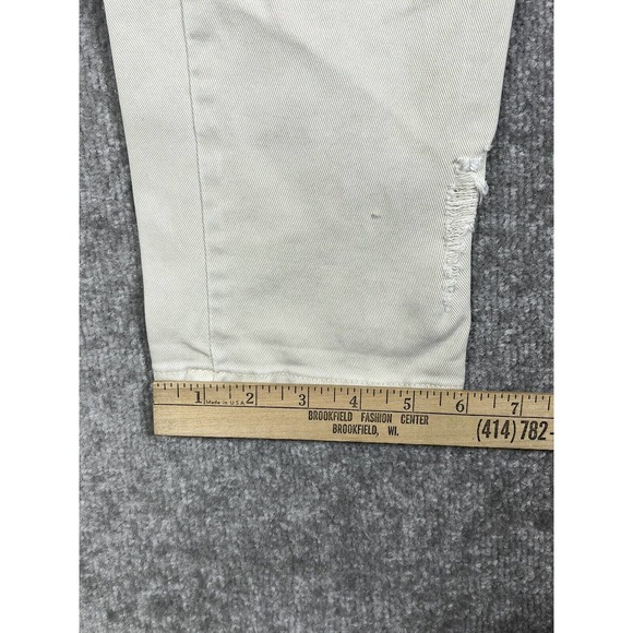 Klixs Distressed Trashed Jeans Womens Size 24 Stretch Off White Denim Italy Made - Picture 15 of 15